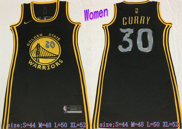 Fan Edition Basketball Jersey-Warriors 30 Stephen Curry Black Women Swingman Basketball Jersey