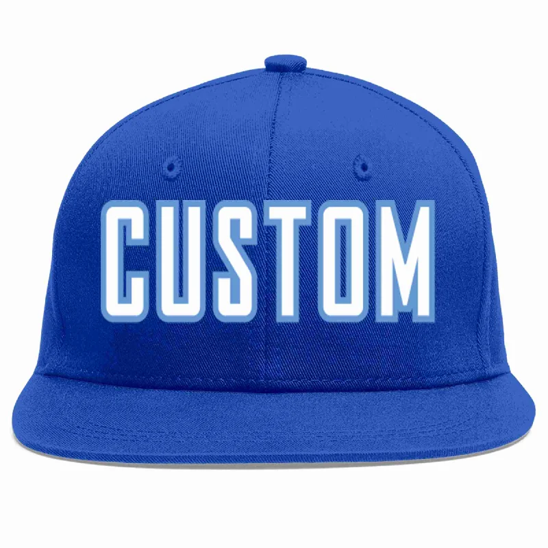 Hiking Baseball Cap-Custom Royal White-Light Blue Casual Sport Baseball Cap