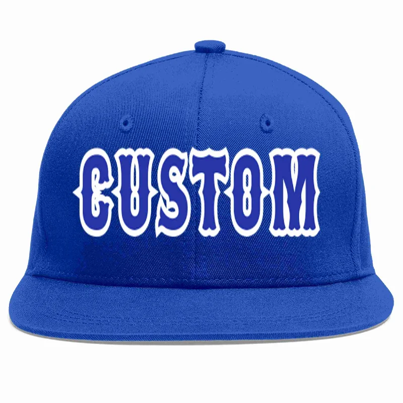 Sporty Baseball Cap-Custom Royal Royal-White Casual Sport Baseball Cap