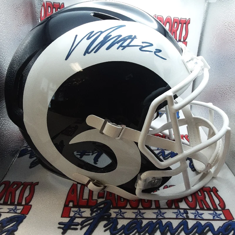 Streamlined Football Helmet-Marcus Peters Authentic Signed Autographed Full-size Replica Helmet JSA