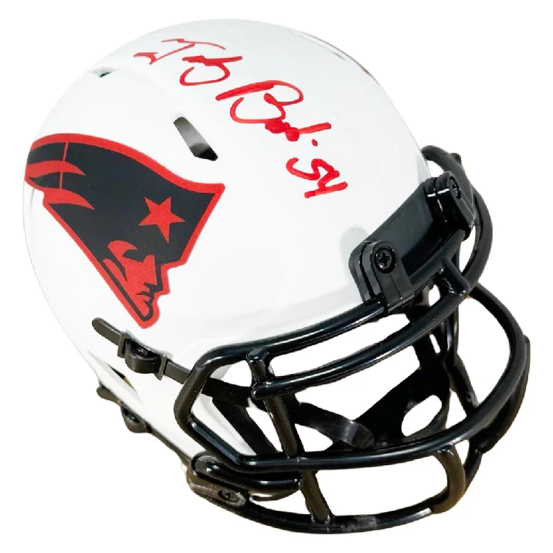 Junior Football Helmet-Tedy Bruschi Signed New England Patriots Lunar Eclipse Mini Football Helmet (Beckett)