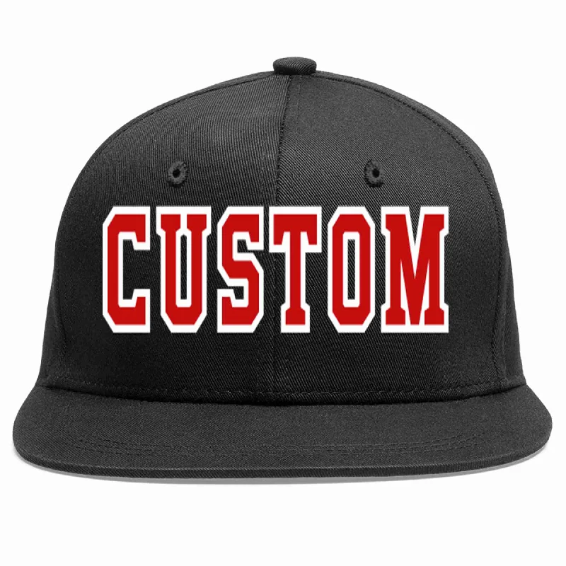 Anime Baseball Cap-Custom Black Red-White Casual Sport Baseball Cap