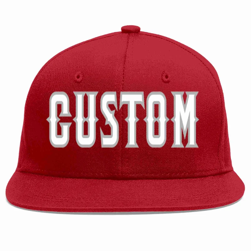 Neon Baseball Cap-Custom Red White-Gray Casual Sport Baseball Cap