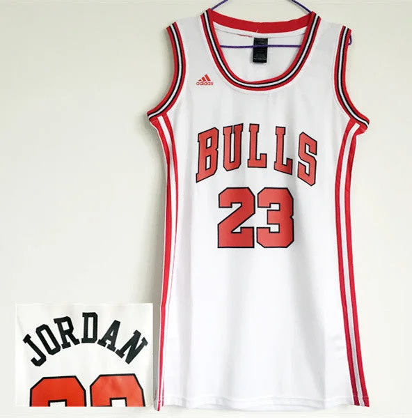 Tie-Dye Basketball Jersey-Bulls 23 Michael Jordan White Women Swingman Basketball Jersey