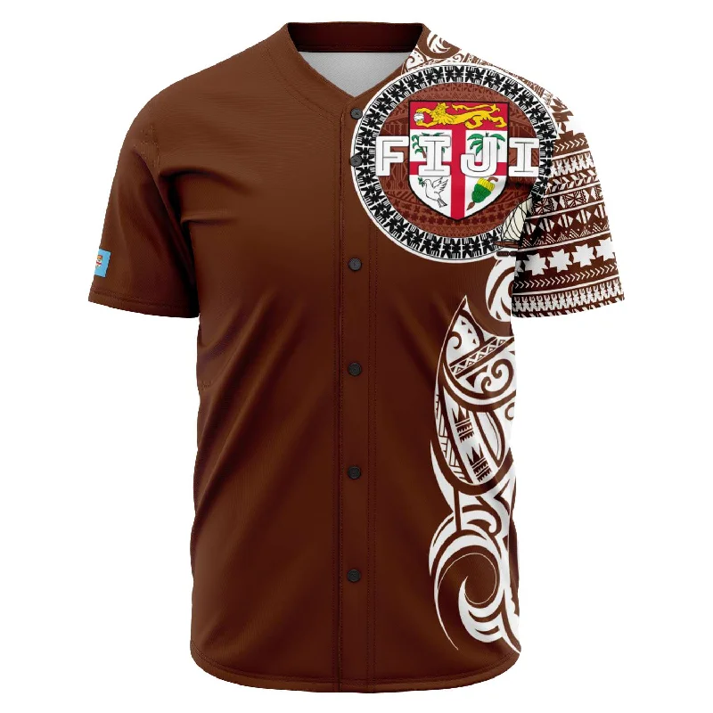 Green Baseball Jersey-Fiji Design Baseball Jerseys - Fiji Shirt Designs 2