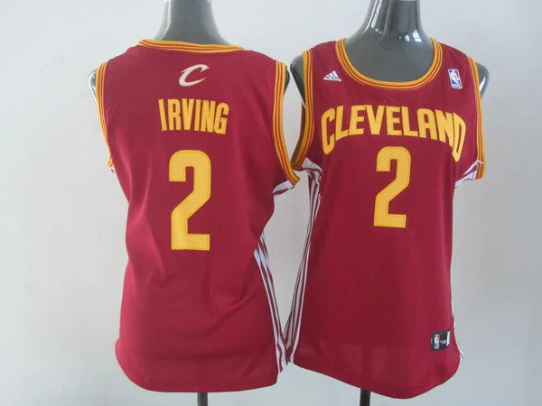 Short Sleeve Basketball Jersey-Cleveland Cavaliers 2 IRVING Red Women Basketball Jersey