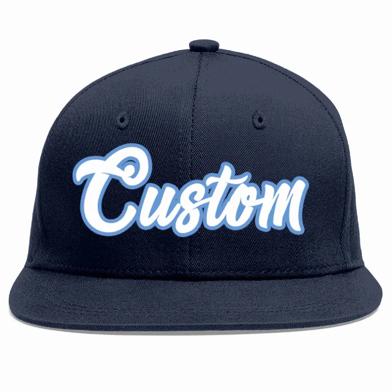 Lightweight Baseball Cap-Custom Navy White-Light Blue Casual Sport Baseball Cap