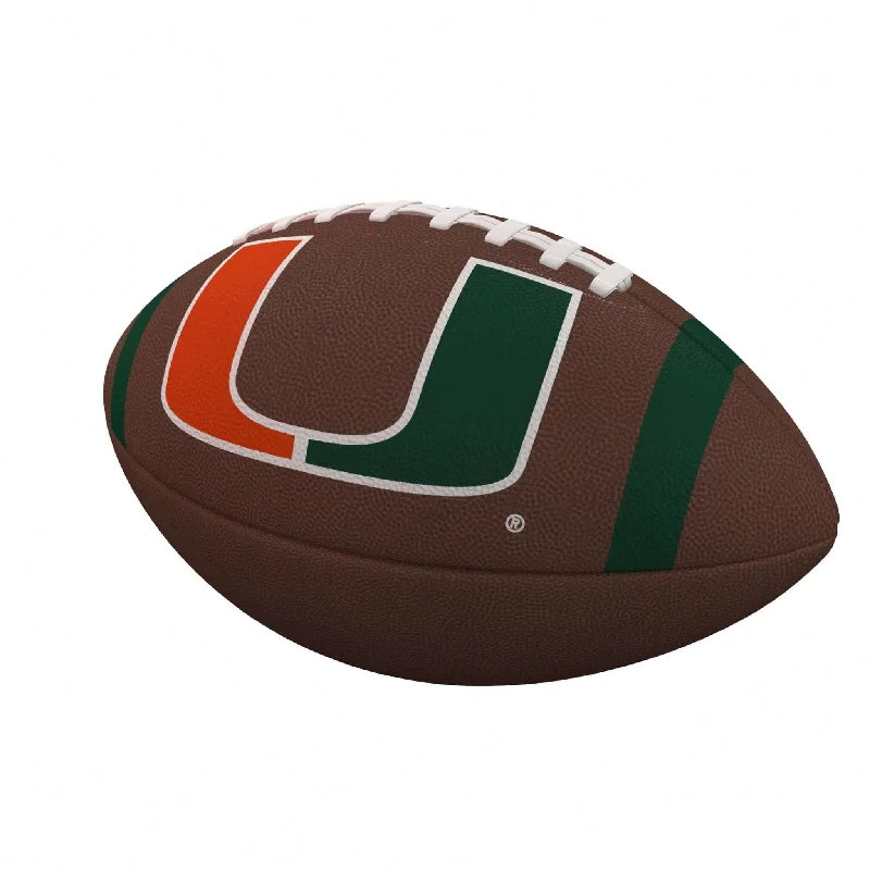 Two-Tone Rugby Ball-Miami Team Stripe Official-Size Composite Football