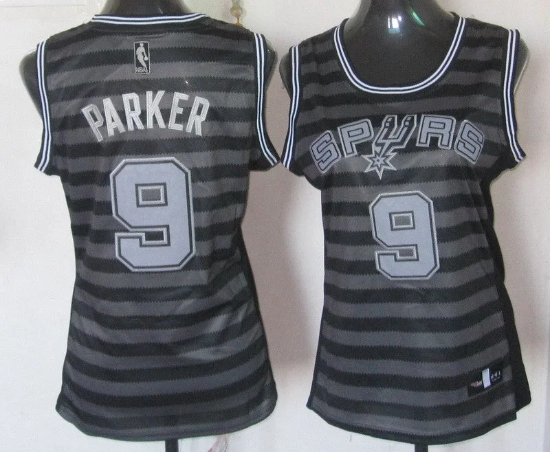 Winter Basketball Jersey-Spurs 9 Parker Groove Swingman Women Basketball Jersey