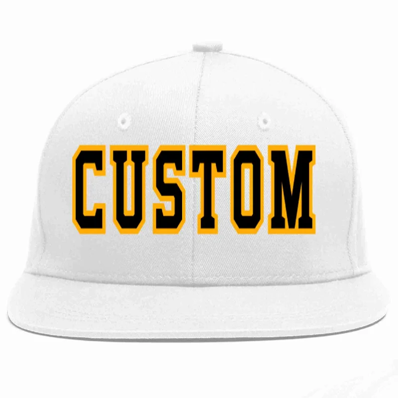 Racing Baseball Cap-Custom White Black-Yellow Casual Sport Baseball Cap