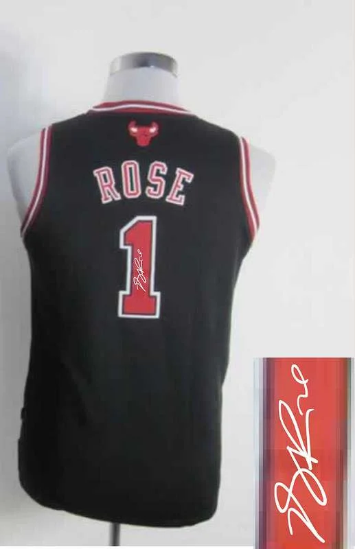 NBA Basketball Jersey-Bulls 1 Rose Black Signature Edition Women Basketball Jerseys