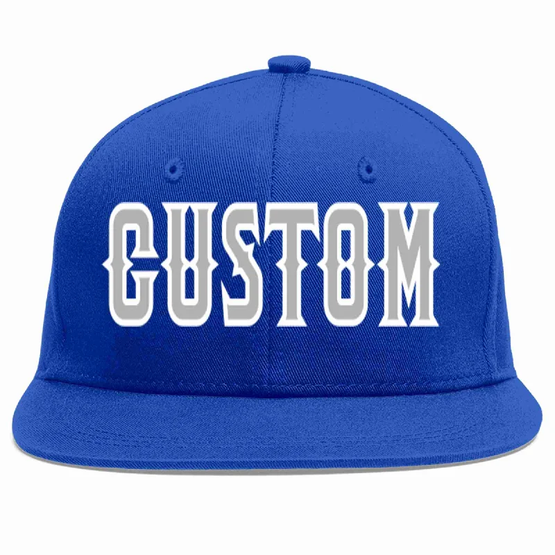 Classic Baseball Cap-Custom Royal Gray-White Casual Sport Baseball Cap