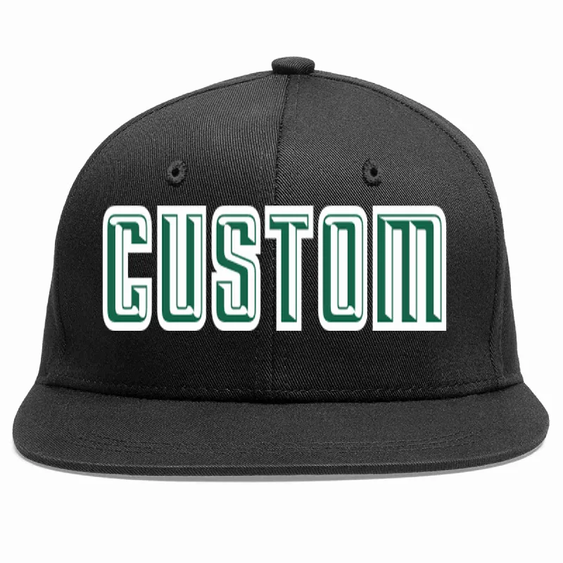 Tactical Baseball Cap-Custom Black Kelly Green-White Casual Sport Baseball Cap