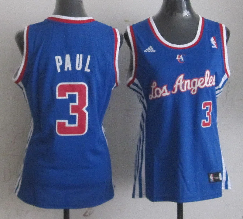 Soft Fabric Basketball Jersey-Clippers 3 Paul Blue Women Basketball Jersey