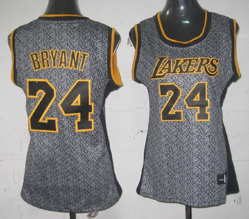 Classic Basketball Jersey-Lakers 24 Bryant Grey Static Women Basketball Jersey