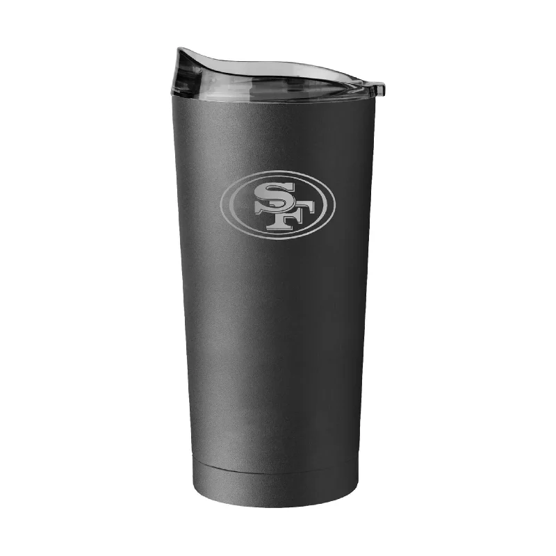 Orange Team Mug-San Francisco 49ers 20oz Etch Black Powder Coat Tumbler