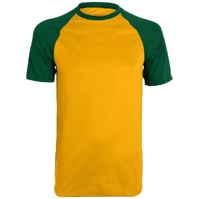 Recycled Material Baseball Jersey-Wicking Retro Short Sleeve Jersey Gold-Forest