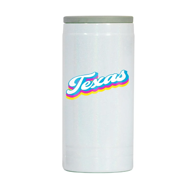 White Team Mug-Texas 12oz Shadow Iridescent Slim Coolie