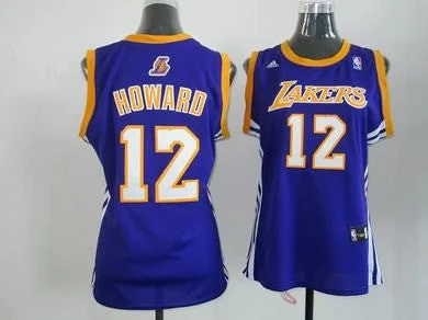 Practice Basketball Jersey-Lakers 12 Howard Purple Women Basketball Jersey