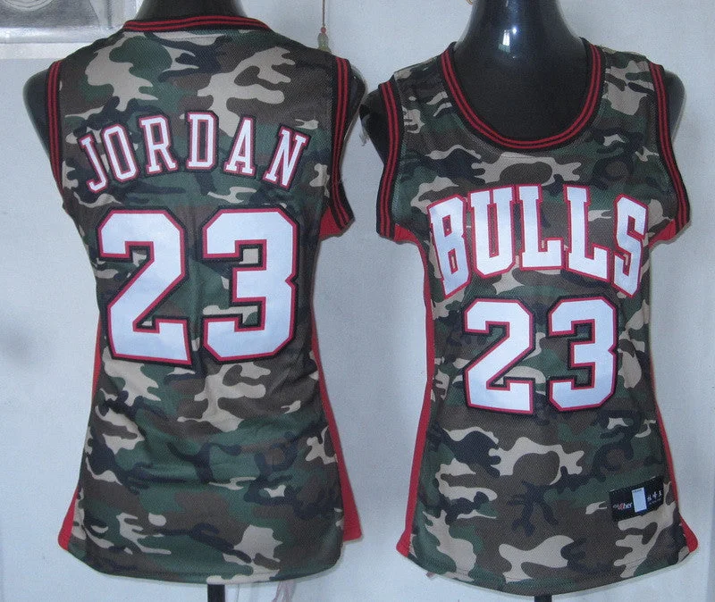 Streetball Basketball Jersey-Bulls 23 Jordan Camo Women Basketball Jersey