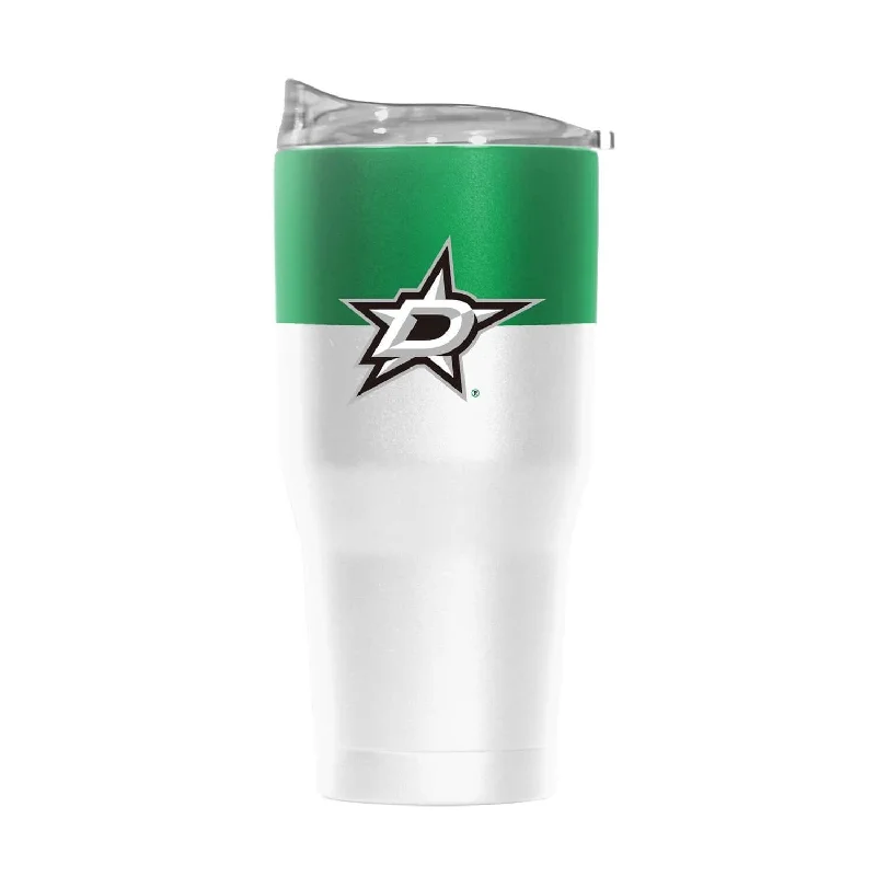 League Team Mug-Dallas Stars 30oz Colorblock White Powder Coat Tumbler