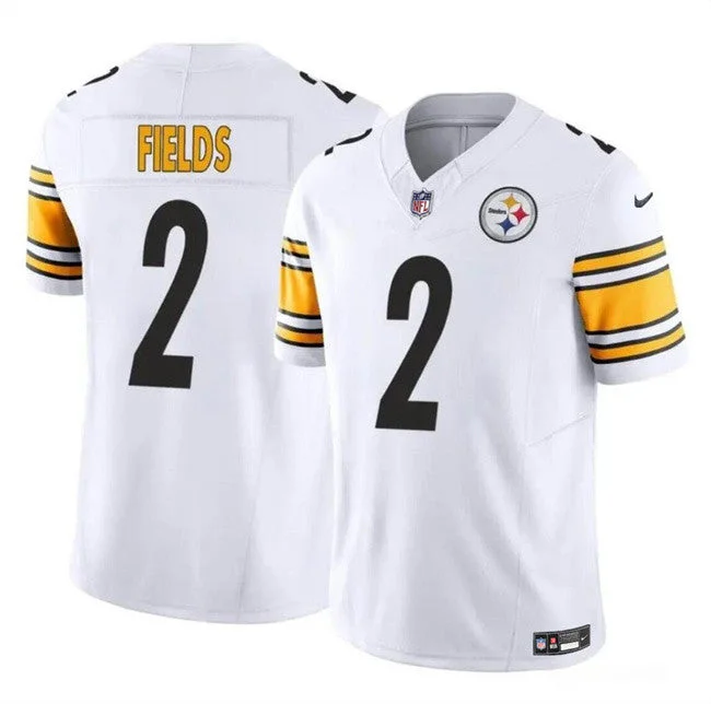 Pullover Soccer Jersey-Men's Pittsburgh Steelers #2 Justin Fields White 2024 F.U.S.E. Untouchable Limited Football Stitched Jersey