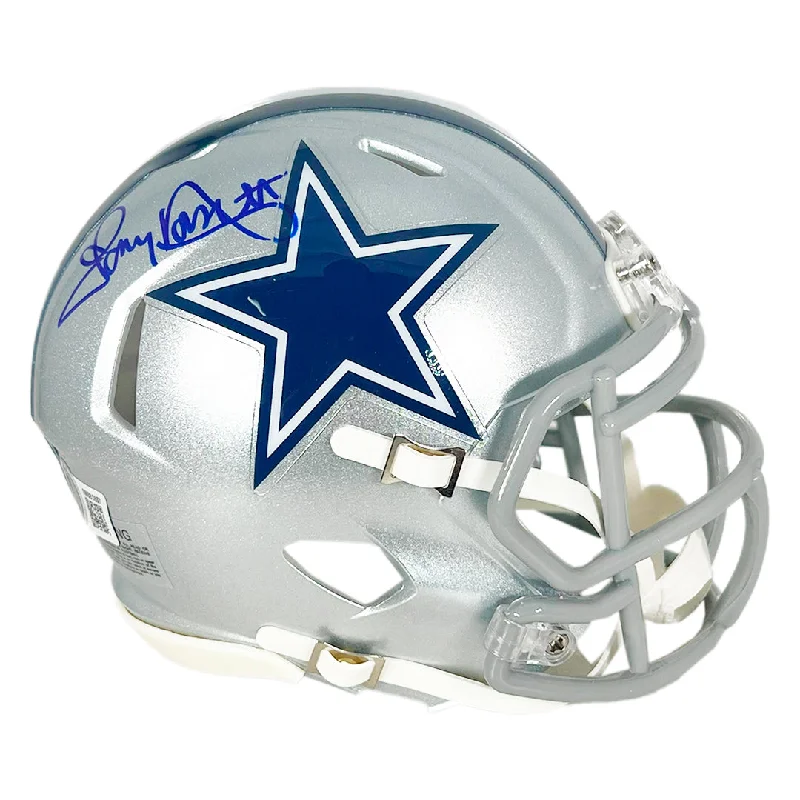 Eco-Friendly Football Helmet-Tony Dorsett Signed Dallas Cowboys Speed Mini Football Helmet Blue Ink (Beckett)