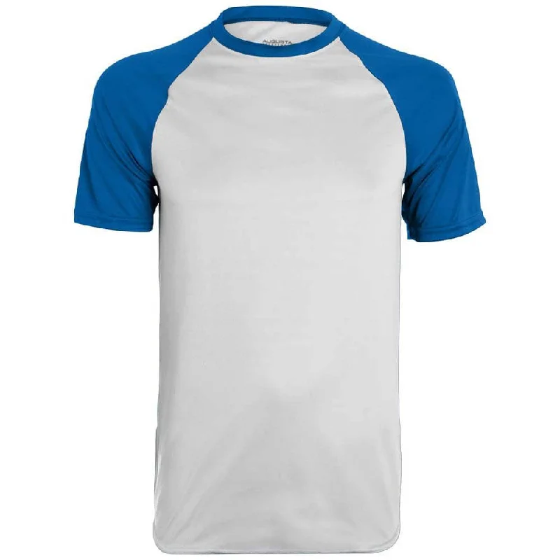 Stitched Baseball Jersey-Wicking Retro Short Sleeve Jersey White-Royal