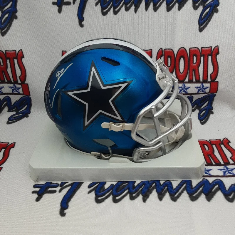 Bluetooth Football Helmet-DeMarcus Lawrence Authentic Signed Autographed Mini Helmet JSA.