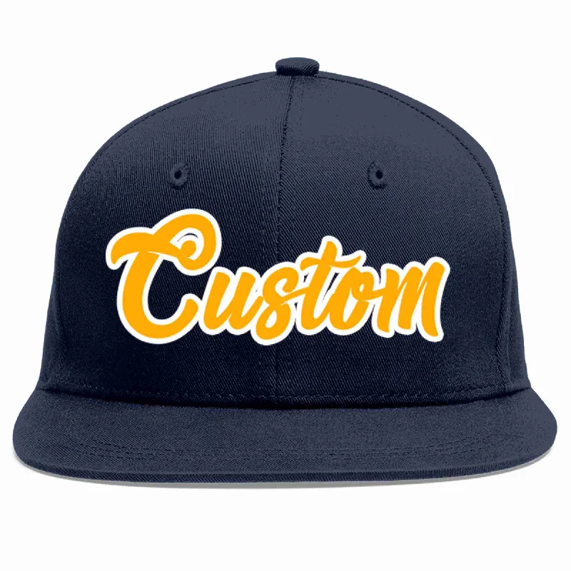 Cooling Baseball Cap-Custom Navy Yellow-White Casual Sport Baseball Cap