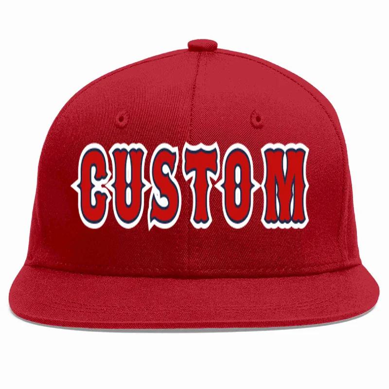 Camo Baseball Cap-Custom Red Red-Navy Casual Sport Baseball Cap