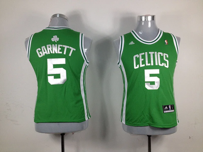 Youth Basketball Jersey-Celtics 5 Garnett Green New Fabric Women Basketball Jersey