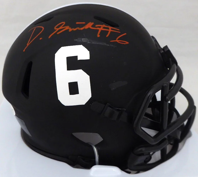 Tactical Football Helmet-DeVonta Smith Autographed Alabama Crimson Tide Eclipse Black Speed Mini Helmet (Scratch) Beckett BAS #WG74402