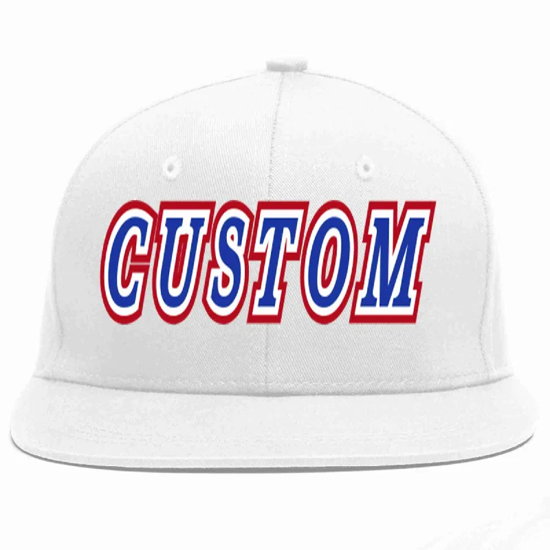 Camo Baseball Cap-Custom White Royal-White Casual Sport Baseball Cap