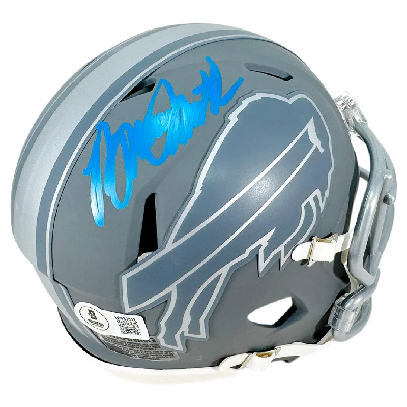 Sun Protection Football Helmet-Bruce Smith Signed Buffalo Bills Slate Alternate Speed Mini Football Helmet (Beckett)