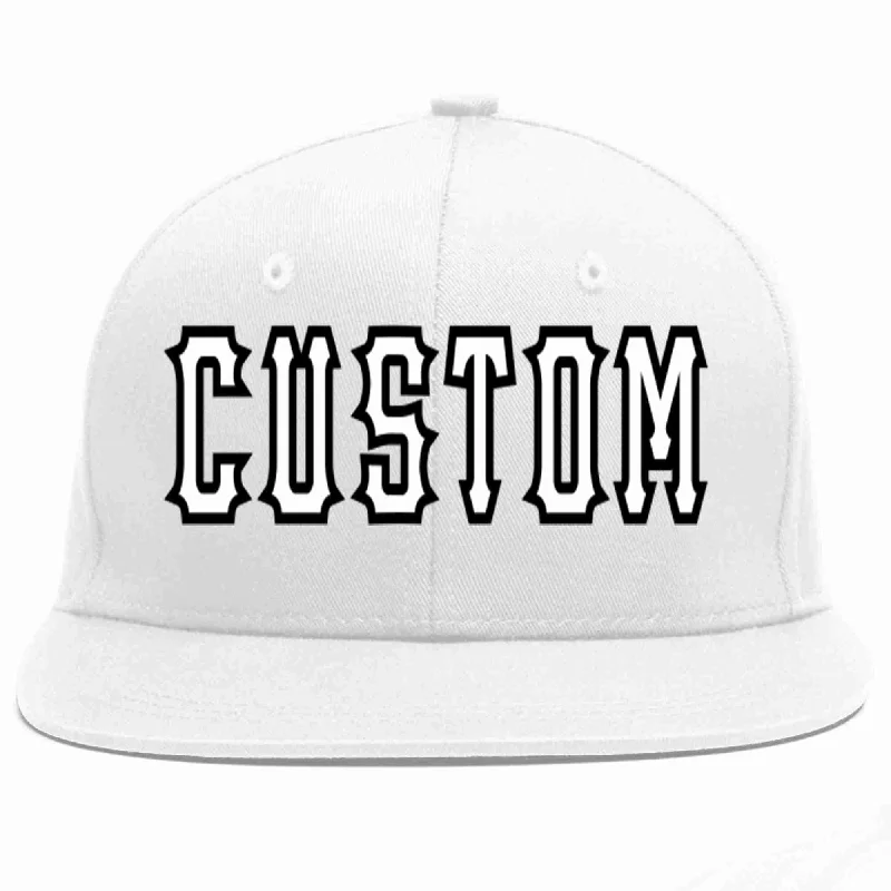 Festival Baseball Cap-Custom White White-Black Casual Sport Baseball Cap