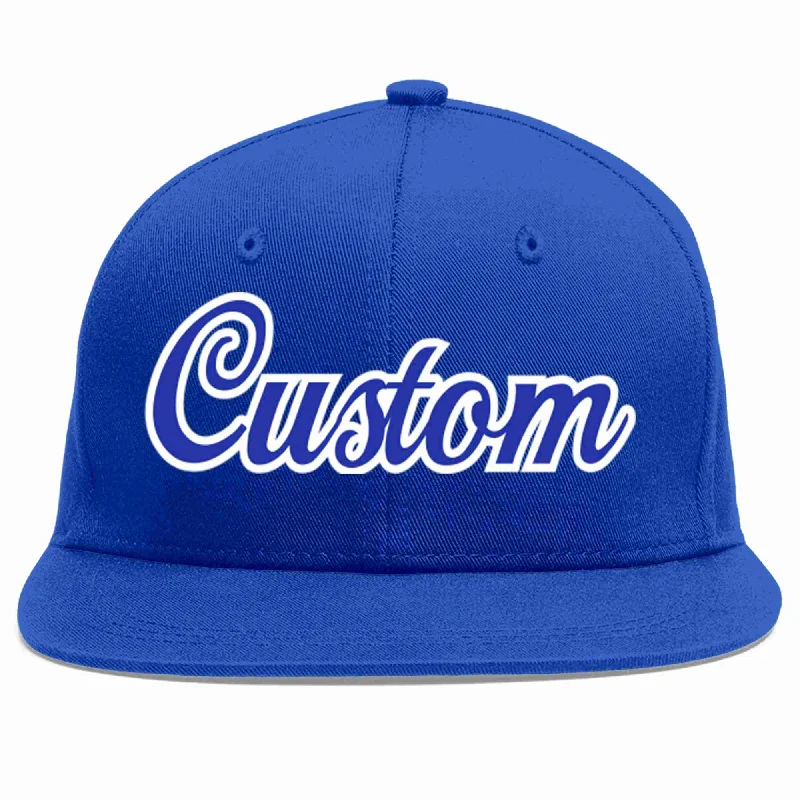 Exclusive Baseball Cap-Custom Royal Royal-White Casual Sport Baseball Cap