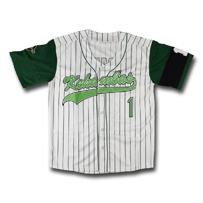 Half Button Baseball Jersey-Jarius 'G-Baby' Evans 1 Kekambas Baseball Jersey