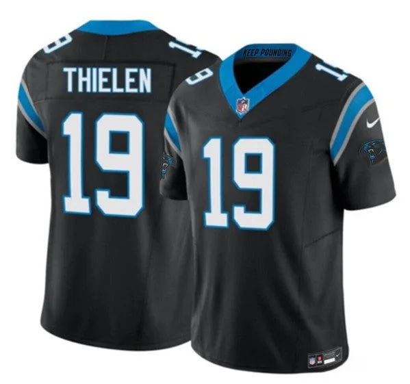 Collector’s Soccer Jersey-Men's Carolina Panthers #19 Adam Thielen Black 2023 F.U.S.E. Untouchable Football Stitched Jersey