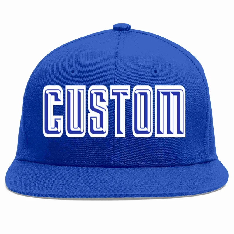 Wool Baseball Cap-Custom Royal Royal-White Casual Sport Baseball Cap