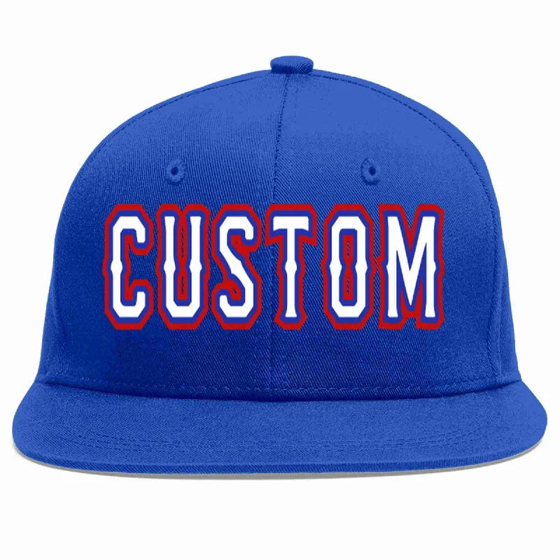 Trucker Baseball Cap-Custom Royal White-Royal Casual Sport Baseball Cap