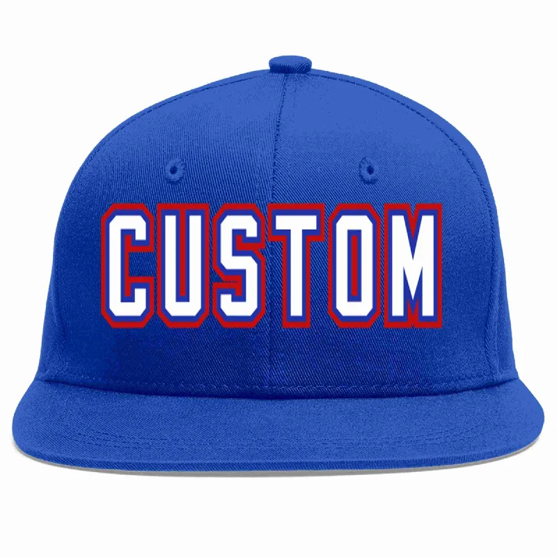 Adjustable Baseball Cap-Custom Royal White-Royal Casual Sport Baseball Cap