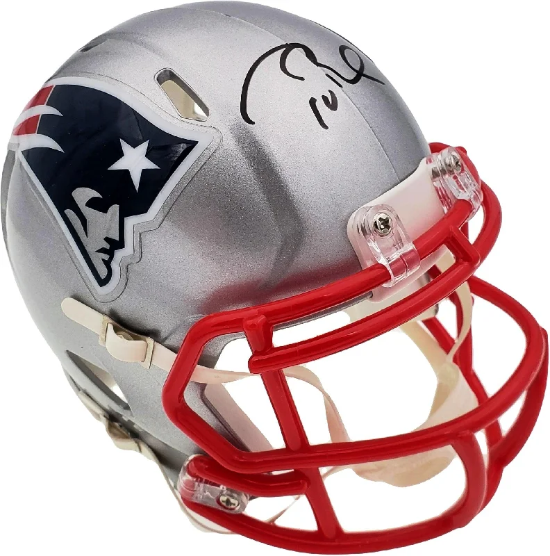 Blue Football Helmet-Tom Brady Autographed New England Patriots Replica Speed Mini Helmet Fanatics Stock #193988