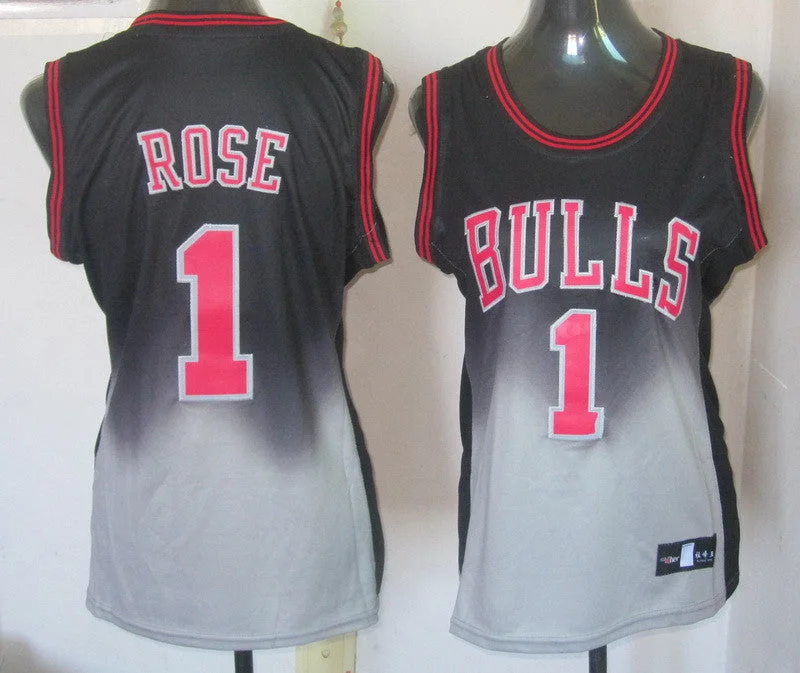 Red Basketball Jersey-Bulls 1 Rose Fadeaway Women Basketball Jersey