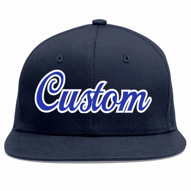 Tennis Baseball Cap-Custom Navy Royal-White Casual Sport Baseball Cap