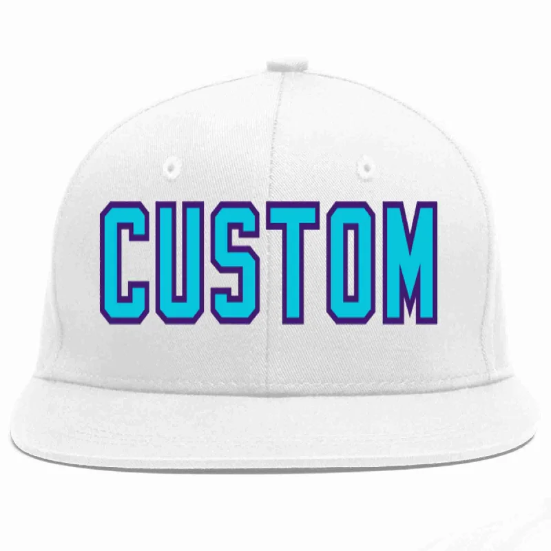 Military Baseball Cap-Custom White Light Blue-purple Casual Sport Baseball Cap