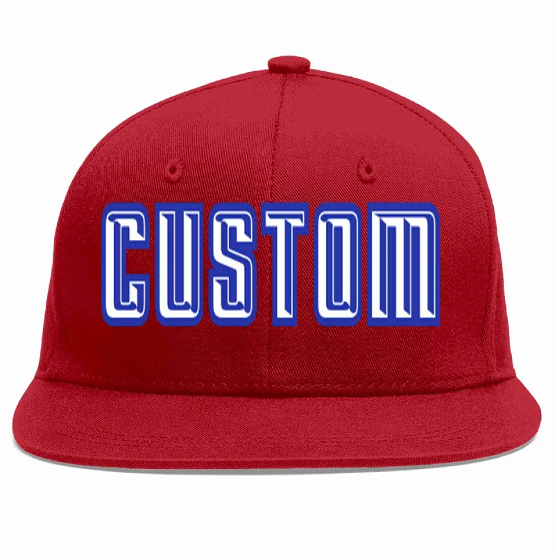 Mesh Baseball Cap-Custom Red White-Royal Casual Sport Baseball Cap