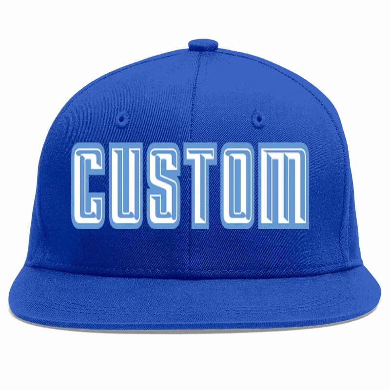 Retro Baseball Cap-Custom Royal White-Light Blue Casual Sport Baseball Cap