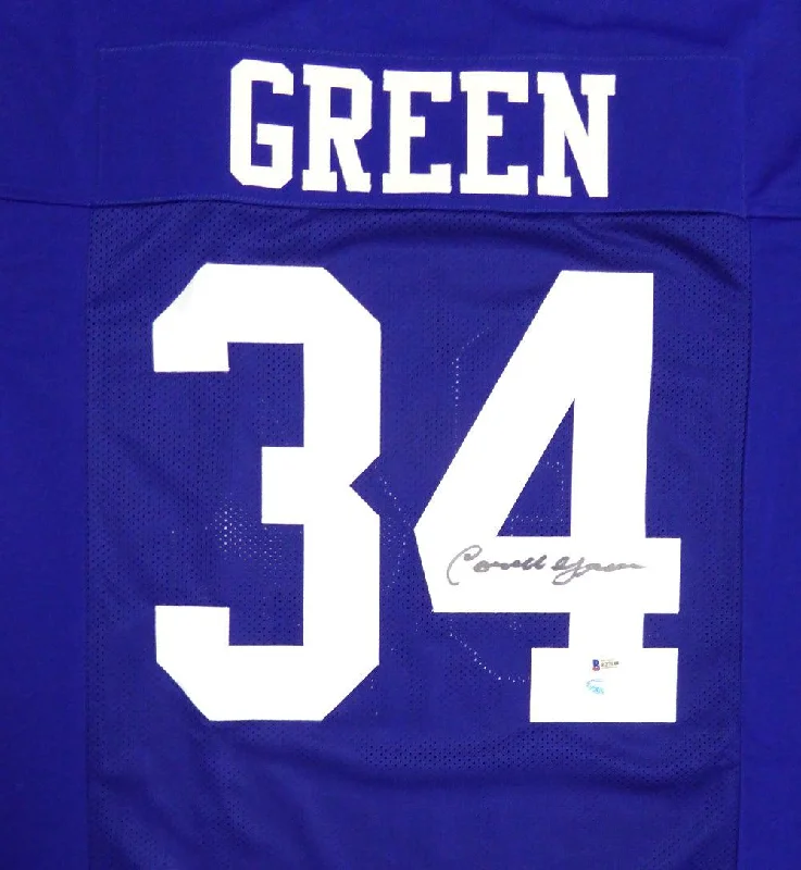 Tactical Football Helmet-Dallas Cowboys Cornell Green Autographed Blue Jersey Beckett BAS Stock #119723