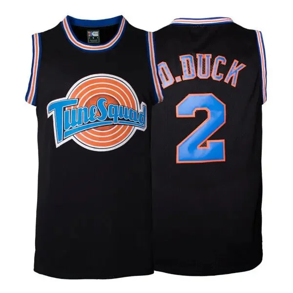 Navy Basketball Jersey-Black Daffy Duck Space Jam Jersey - Tune Squad Gear